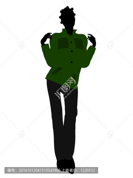 美國(guó)黑人休閑女性剪影