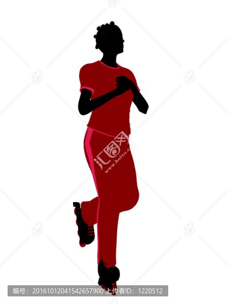 非裔美國(guó)女性溜冰的剪影