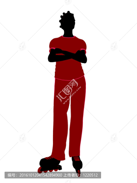 非裔美國(guó)女性溜冰的剪影