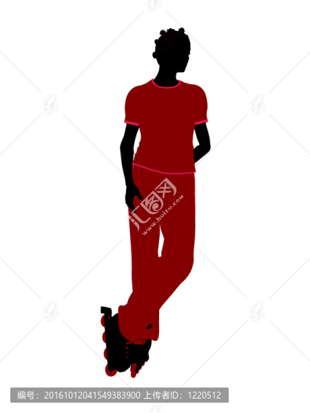 非裔美國(guó)女性溜冰的剪影
