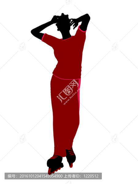 非裔美國女性溜冰的剪影