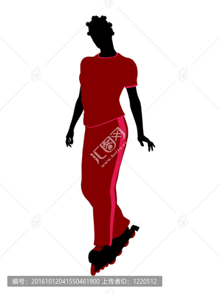 非裔美國(guó)女性溜冰的剪影