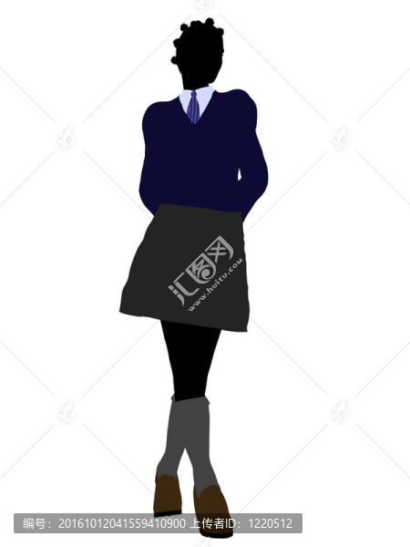 非洲裔美國學(xué)校女孩剪影