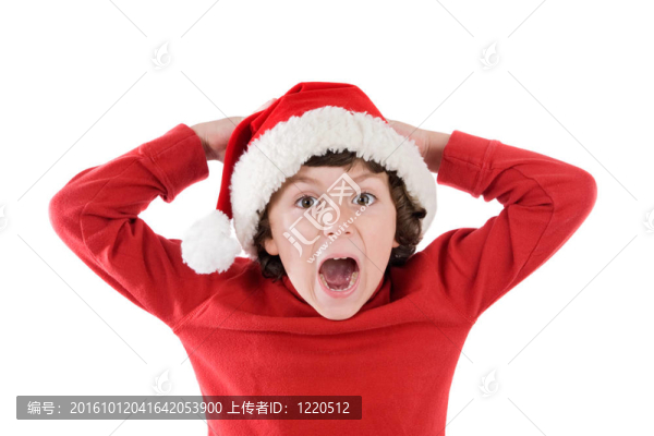 驚喜的男孩在圣誕節(jié)