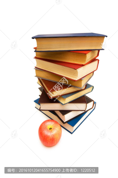 回到學(xué)校的概念與書籍和蘋果