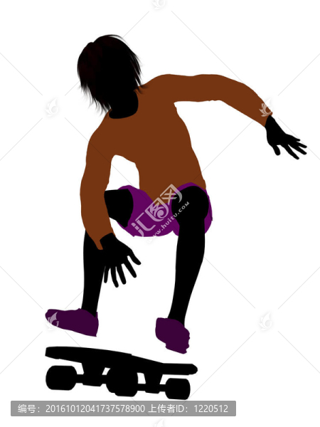 男滑板剪影