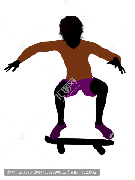 男滑板剪影