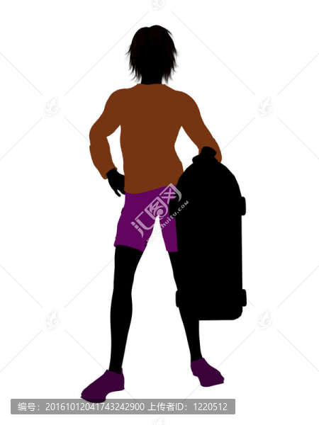 男滑板剪影