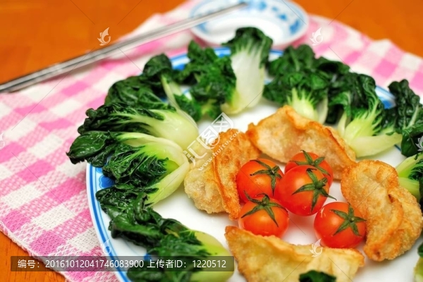 中國餃子和蔬菜