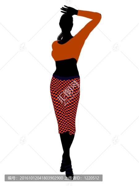 美國黑人休閑女性剪影