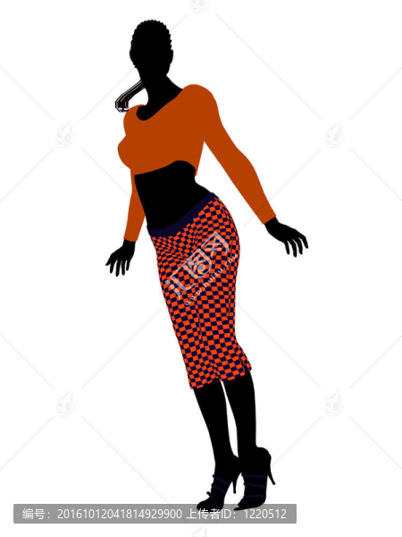 美國(guó)黑人休閑女性剪影