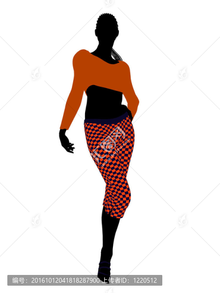 美國(guó)黑人休閑女性剪影