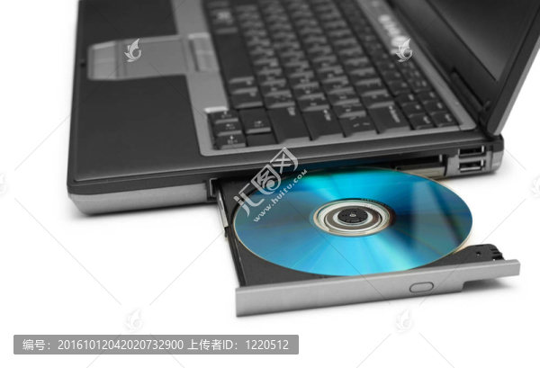 筆記本電腦和CD驅(qū)動器上孤立的白色