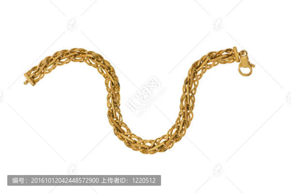 白色背景上的金鏈