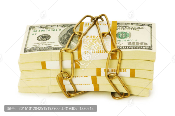金融安全觀-白色掛鎖和美元