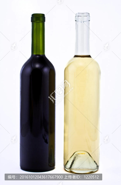 紅葡萄酒和白葡萄酒瓶
