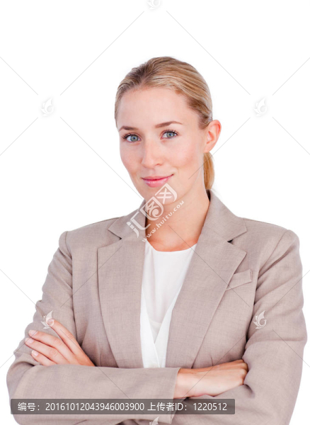 自信的女經(jīng)理雙臂