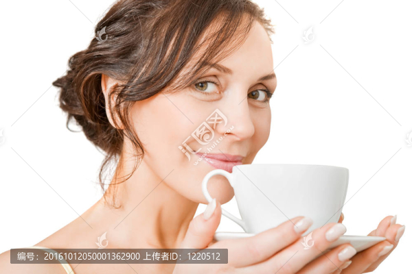 年輕的女人喜歡喝一杯茶