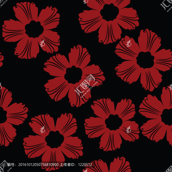 紅色花卉圖案