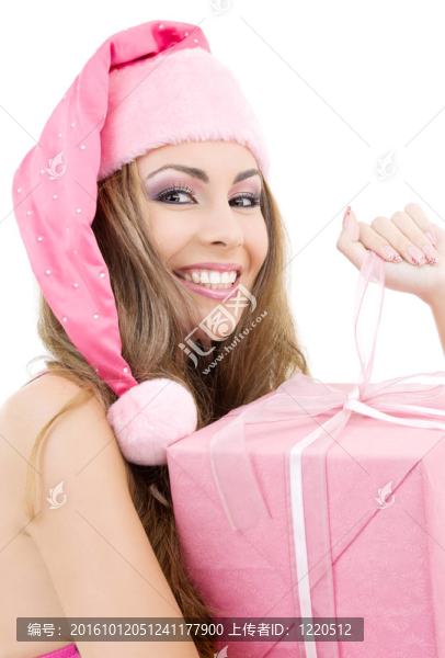 帶禮品盒的快樂圣誕老人