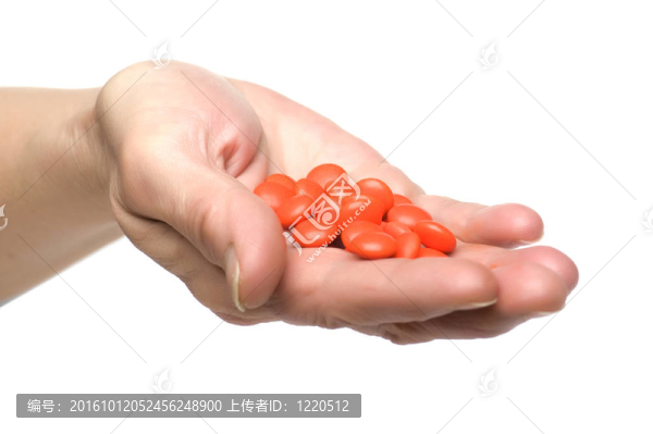 在白色背景上的手片