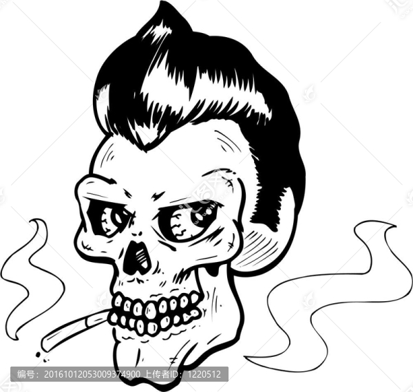 搖滾風(fēng)格骷髏插畫