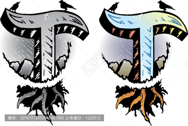 紋身風(fēng)格字母T與相關(guān)符號(hào)注冊(cè)成立
