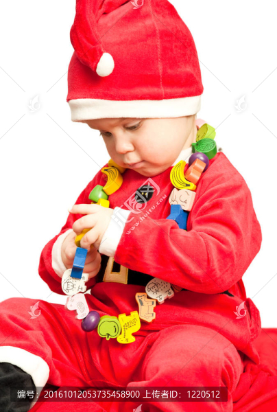 嬰兒穿Santa西裝