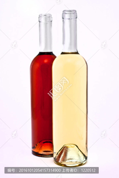 白葡萄酒和紅葡萄酒瓶