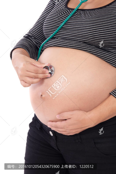 女人懷孕與聽診器