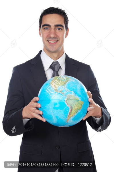 男人抱著地球