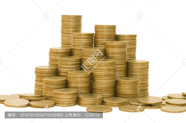白色背景下的金幣