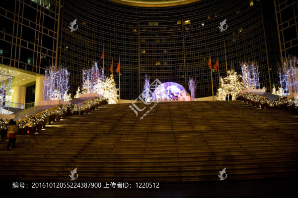 辦公樓圣誕夜景場(chǎng)景