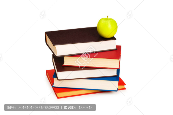回到學(xué)校的概念與書(shū)籍和蘋(píng)果
