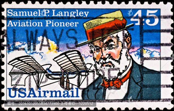 郵票展示的航空先驅(qū)Samuel,Langley；大約1980