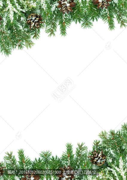 白色背景隔離雪的圣誕框架