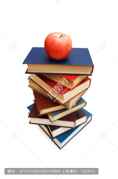 回到學(xué)校的概念與書籍和蘋果
