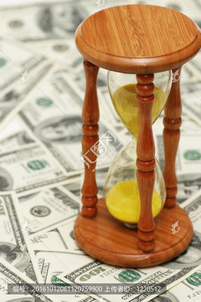時間是金錢，有鈔票和沙漏