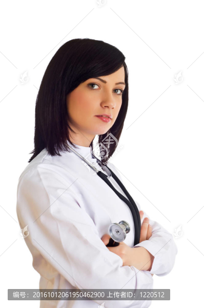 白人背景下的女醫(yī)生