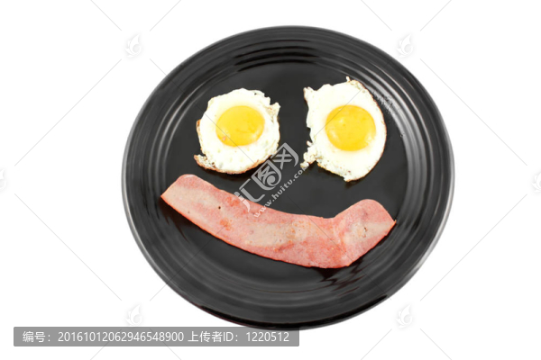 熏豬肉和雞蛋的微笑
