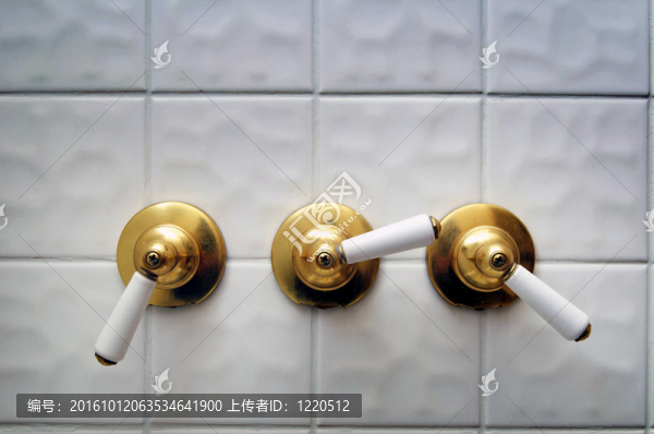 三金色淋浴閥手柄