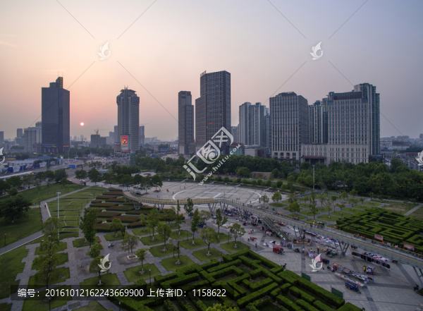 航拍江蘇淮安缽池山城市公園