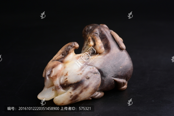 白玉,清代白玉圓雕羊
