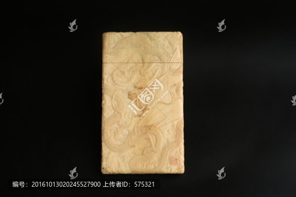象牙名片盒,清代雕刻