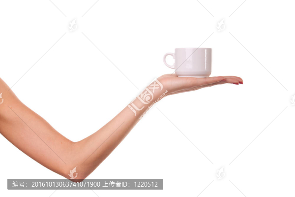 女人和一個咖啡杯。