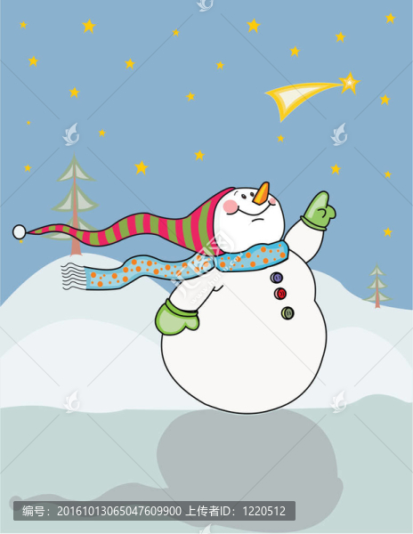 快樂的雪人和星星