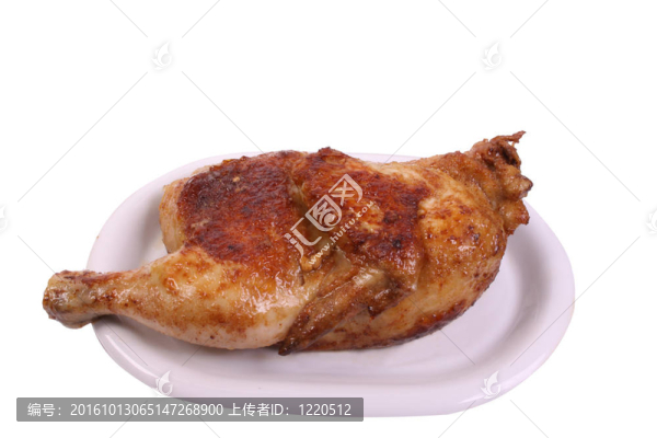 在盤子上烤雞肉