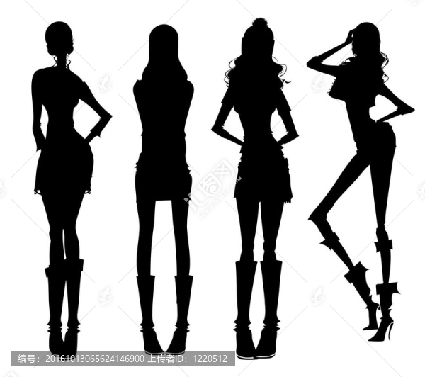 現(xiàn)代的女孩子的剪影