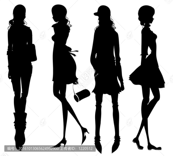 時尚女孩的剪影
