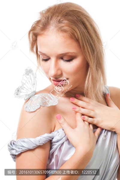 浪漫女人與蝴蝶